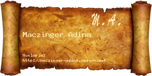 Maczinger Adina névjegykártya